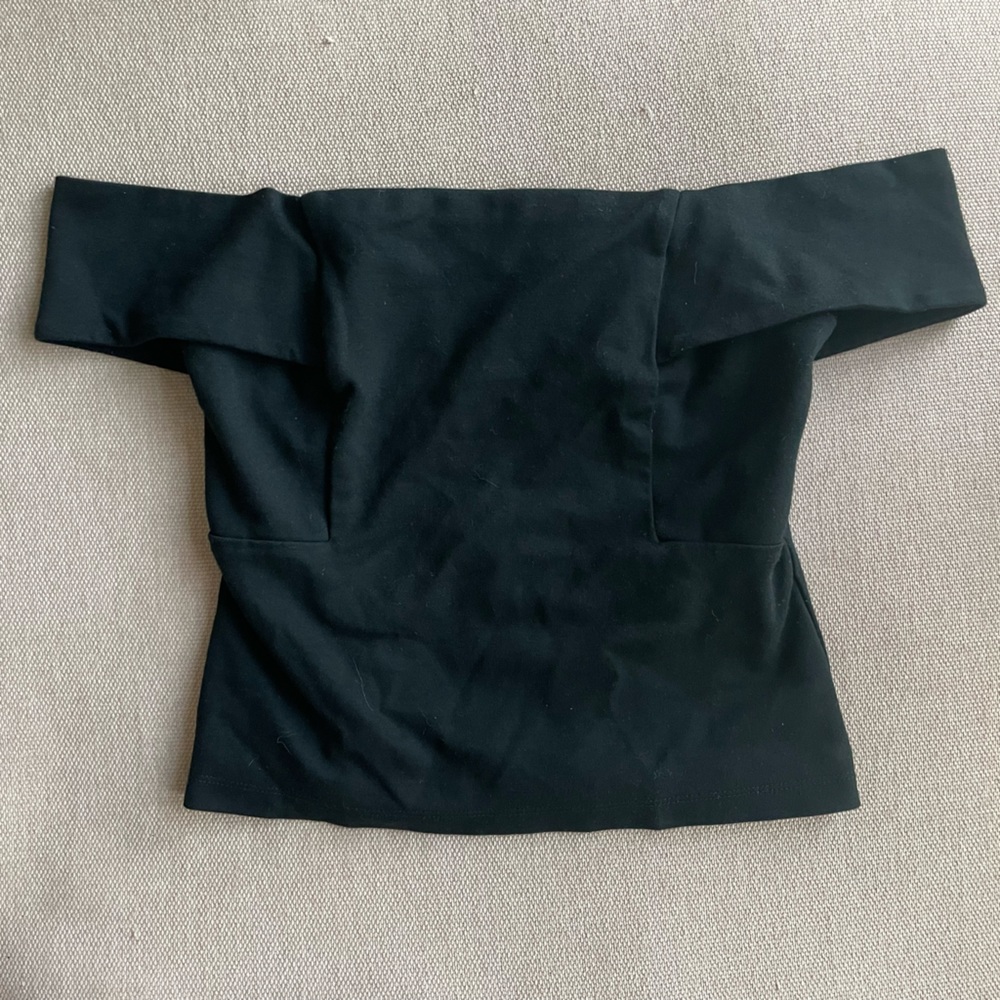 Anthropologie Off Shoulder Structured Crop Top